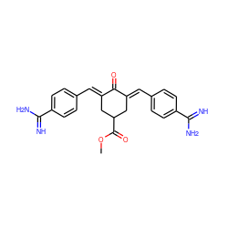 COC(=O)C1C/C(=C\c2ccc(C(=N)N)cc2)C(=O)/C(=C/c2ccc(C(=N)N)cc2)C1 ZINC000013803388