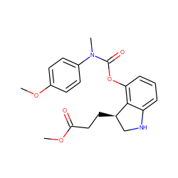 COC(=O)CC[C@@H]1CNc2cccc(OC(=O)N(C)c3ccc(OC)cc3)c21 ZINC000095564609