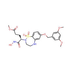 COC(=O)CC[C@H](C(=O)NO)N1CCNc2cc(OCc3cc(OC)cc(OC)c3)ccc2S1(=O)=O ZINC000013518169