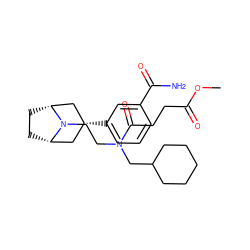 COC(=O)CCC(=O)N(CCN1[C@H]2CC[C@@H]1C[C@H](c1cccc(C(N)=O)c1)C2)CC1CCCCC1 ZINC000117297237