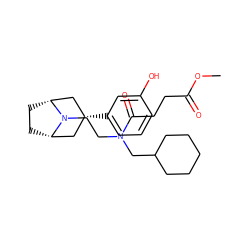 COC(=O)CCC(=O)N(CCN1[C@H]2CC[C@@H]1C[C@H](c1cccc(O)c1)C2)CC1CCCCC1 ZINC000117295762