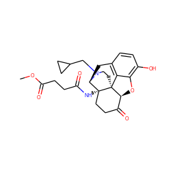 COC(=O)CCC(=O)N[C@@]12CCC(=O)[C@@H]3Oc4c(O)ccc5c4[C@@]31CCN(CC1CC1)[C@@H]2C5 ZINC000095579297