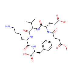 COC(=O)CCC(=O)N[C@@H](CCC(=O)O)C(=O)N[C@H](C(=O)N[C@@H](CCCCN)C(=O)N[C@@H](Cc1ccccc1)C(=O)O)C(C)C ZINC000026389127