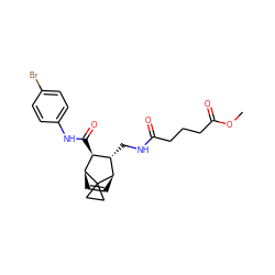 COC(=O)CCCC(=O)NC[C@H]1[C@H](C(=O)Nc2ccc(Br)cc2)[C@@H]2C=C[C@H]1C21CC1 ZINC000168454294