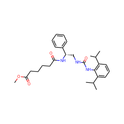 COC(=O)CCCCC(=O)N[C@@H](CNC(=O)Nc1c(C(C)C)cccc1C(C)C)c1ccccc1 ZINC000013737146