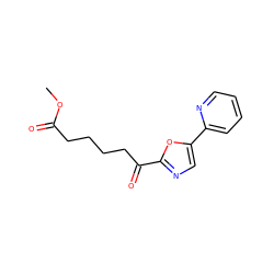 COC(=O)CCCCC(=O)c1ncc(-c2ccccn2)o1 ZINC000014980134