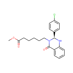 COC(=O)CCCCCN1C(=O)c2ccccc2N[C@@H]1c1ccc(Cl)cc1 ZINC000473135687