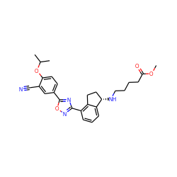 COC(=O)CCCCN[C@H]1CCc2c(-c3noc(-c4ccc(OC(C)C)c(C#N)c4)n3)cccc21 ZINC000198836877