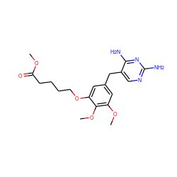 COC(=O)CCCCOc1cc(Cc2cnc(N)nc2N)cc(OC)c1OC ZINC000034801940