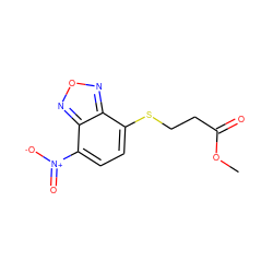 COC(=O)CCSc1ccc([N+](=O)[O-])c2nonc12 ZINC000299821763