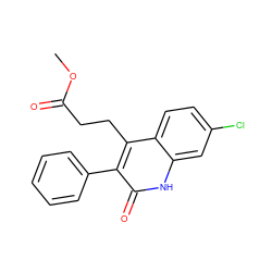 COC(=O)CCc1c(-c2ccccc2)c(=O)[nH]c2cc(Cl)ccc12 ZINC000013761246