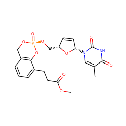 COC(=O)CCc1cccc2c1O[P@](=O)(OC[C@@H]1C=C[C@H](n3cc(C)c(=O)[nH]c3=O)O1)OC2 ZINC000013561168