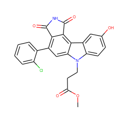 COC(=O)CCn1c2ccc(O)cc2c2c3c(c(-c4ccccc4Cl)cc21)C(=O)NC3=O ZINC000036403658