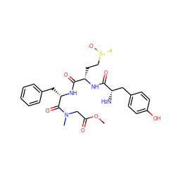 COC(=O)CN(C)C(=O)[C@H](Cc1ccccc1)NC(=O)[C@H](CC[S@@+](C)[O-])NC(=O)[C@@H](N)Cc1ccc(O)cc1 ZINC000029332454