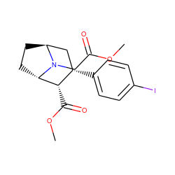 COC(=O)CN1[C@H]2CC[C@H]1[C@@H](C(=O)OC)[C@@H](c1ccc(I)cc1)C2 ZINC000253638028