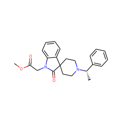 COC(=O)CN1C(=O)C2(CCN([C@@H](C)c3ccccc3)CC2)c2ccccc21 ZINC000028528481