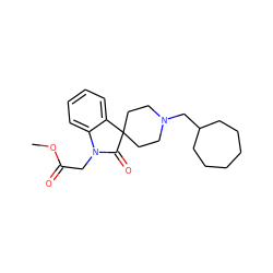 COC(=O)CN1C(=O)C2(CCN(CC3CCCCCC3)CC2)c2ccccc21 ZINC000028528403