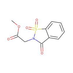 COC(=O)CN1C(=O)c2ccccc2S1(=O)=O ZINC000000155602