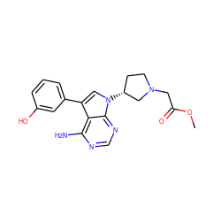 COC(=O)CN1CC[C@@H](n2cc(-c3cccc(O)c3)c3c(N)ncnc32)C1 ZINC000027981984