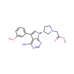 COC(=O)CN1CC[C@@H](n2cc(-c3cccc(OC)c3)c3c(N)ncnc32)C1 ZINC000027981485