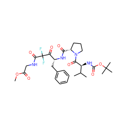 COC(=O)CNC(=O)C(F)(F)C(=O)[C@@H](Cc1ccccc1)NC(=O)[C@@H]1CCCN1C(=O)[C@@H](NC(=O)OC(C)(C)C)C(C)C ZINC000028000887