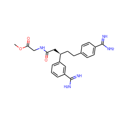 COC(=O)CNC(=O)C[C@@H](CCc1ccc(C(=N)N)cc1)c1cccc(C(=N)N)c1 ZINC000013776616