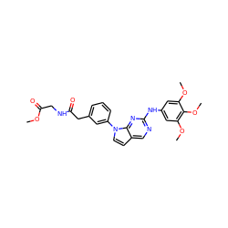 COC(=O)CNC(=O)Cc1cccc(-n2ccc3cnc(Nc4cc(OC)c(OC)c(OC)c4)nc32)c1 ZINC000036348735