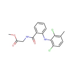 COC(=O)CNC(=O)c1ccccc1Nc1c(Cl)ccc(C)c1Cl ZINC000003814532