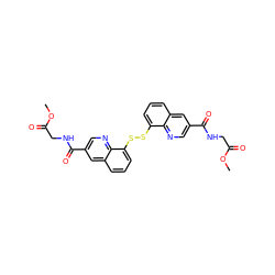 COC(=O)CNC(=O)c1cnc2c(SSc3cccc4cc(C(=O)NCC(=O)OC)cnc34)cccc2c1 ZINC001772625360