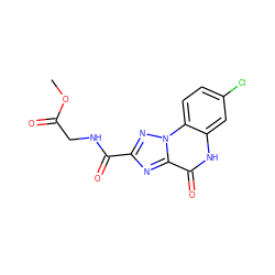 COC(=O)CNC(=O)c1nc2c(=O)[nH]c3cc(Cl)ccc3n2n1 ZINC000013798674