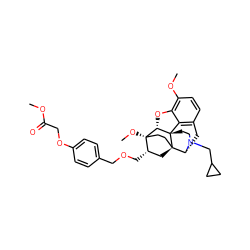 COC(=O)COc1ccc(COC[C@H]2C[C@@]34CC[C@]2(OC)[C@@H]2Oc5c(OC)ccc6c5[C@@]23CCN(CC2CC2)[C@@H]4C6)cc1 ZINC000148734402
