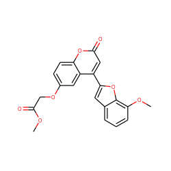 COC(=O)COc1ccc2oc(=O)cc(-c3cc4cccc(OC)c4o3)c2c1 ZINC000004586230
