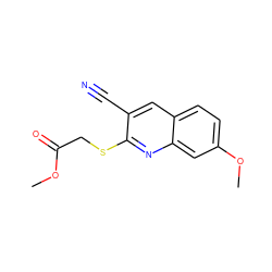 COC(=O)CSc1nc2cc(OC)ccc2cc1C#N ZINC000000421829