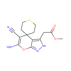 COC(=O)Cc1[nH]nc2c1C1(CCSCC1)C(C#N)=C(N)O2 ZINC000006492283