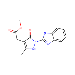 COC(=O)Cc1c(C)[nH]n(-c2nc3ccccc3[nH]2)c1=O ZINC000169325789