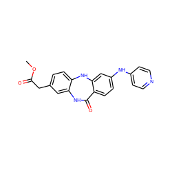 COC(=O)Cc1ccc2c(c1)NC(=O)c1ccc(Nc3ccncc3)cc1N2 ZINC000043015321