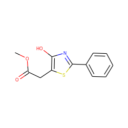 COC(=O)Cc1sc(-c2ccccc2)nc1O ZINC000013822596