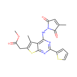 COC(=O)Cc1sc2nc(-c3cccs3)nc(NN3C(=O)C=C(C)C3=O)c2c1C ZINC000146523609