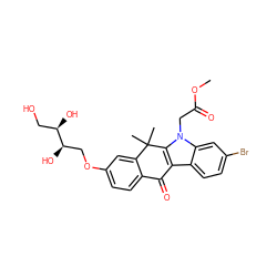 COC(=O)Cn1c2c(c3ccc(Br)cc31)C(=O)c1ccc(OC[C@@H](O)[C@H](O)CO)cc1C2(C)C ZINC000144063397