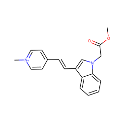 COC(=O)Cn1cc(/C=C/c2cc[n+](C)cc2)c2ccccc21 ZINC000004932894