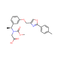 COC(=O)N(CC(=O)O)[C@@H](C)c1cccc(OCc2coc(-c3ccc(C)cc3)n2)c1 ZINC000049049505
