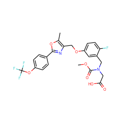 COC(=O)N(CC(=O)O)Cc1cc(OCc2nc(-c3ccc(OC(F)(F)F)cc3)oc2C)ccc1F ZINC000653822709