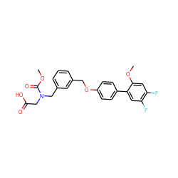 COC(=O)N(CC(=O)O)Cc1cccc(COc2ccc(-c3cc(F)c(F)cc3OC)cc2)c1 ZINC000117769366