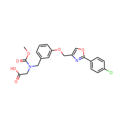 COC(=O)N(CC(=O)O)Cc1cccc(OCc2coc(-c3ccc(Cl)cc3)n2)c1 ZINC000043200300