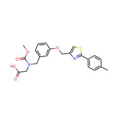 COC(=O)N(CC(=O)O)Cc1cccc(OCc2csc(-c3ccc(C)cc3)n2)c1 ZINC000049049976