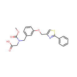 COC(=O)N(CC(=O)O)Cc1cccc(OCc2csc(-c3ccccc3)n2)c1 ZINC000049050444