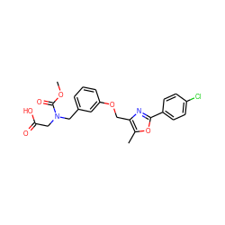 COC(=O)N(CC(=O)O)Cc1cccc(OCc2nc(-c3ccc(Cl)cc3)oc2C)c1 ZINC000044460341