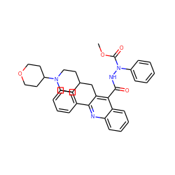 COC(=O)N(NC(=O)c1c(CC2CCN(C3CCOCC3)CC2)c(-c2ccccc2)nc2ccccc12)c1ccccc1 ZINC000036126754