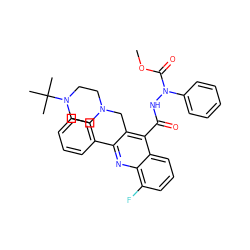 COC(=O)N(NC(=O)c1c(CN2CCN(C(C)(C)C)CC2)c(-c2ccccc2)nc2c(F)cccc12)c1ccccc1 ZINC000036311271