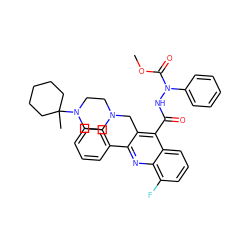 COC(=O)N(NC(=O)c1c(CN2CCN(C3(C)CCCCC3)CC2)c(-c2ccccc2)nc2c(F)cccc12)c1ccccc1 ZINC000036126757